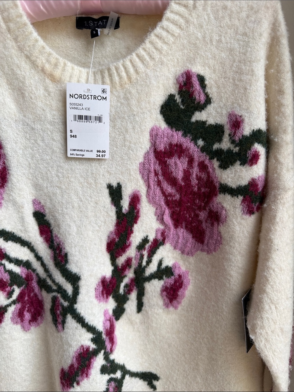 Beautiful 1. State Cream Sweater with Floral Details - Picture 6 of 11